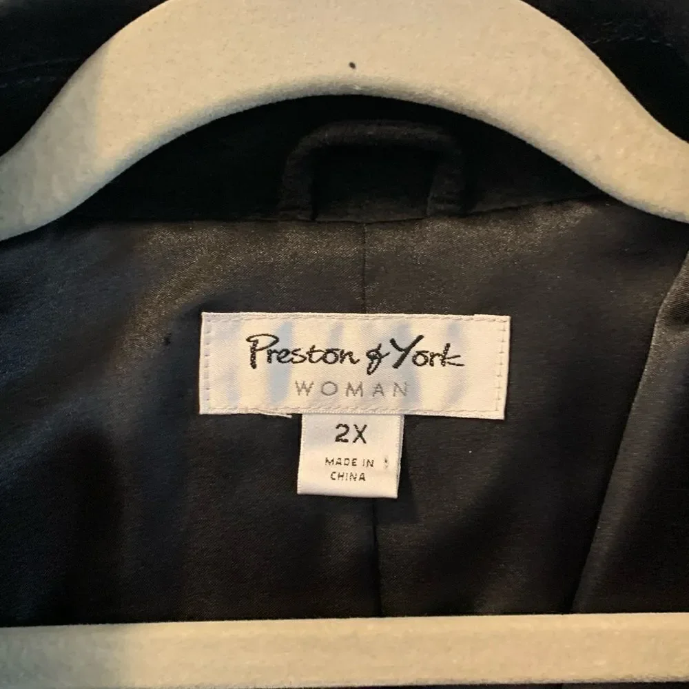 Preston & York VTG Woman’s Suede Leather Jacket Size 2X Lined Button Closure